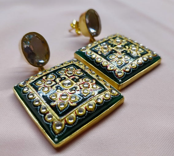 Green Onyx Painted Dangler