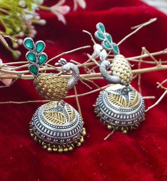 Alankar Chand Suraj Peacock Jhumki