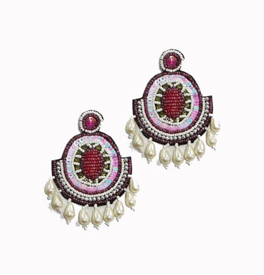 Alankar Purple Pink Bling Earring