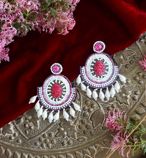 Alankar Purple Pink Bling Earring
