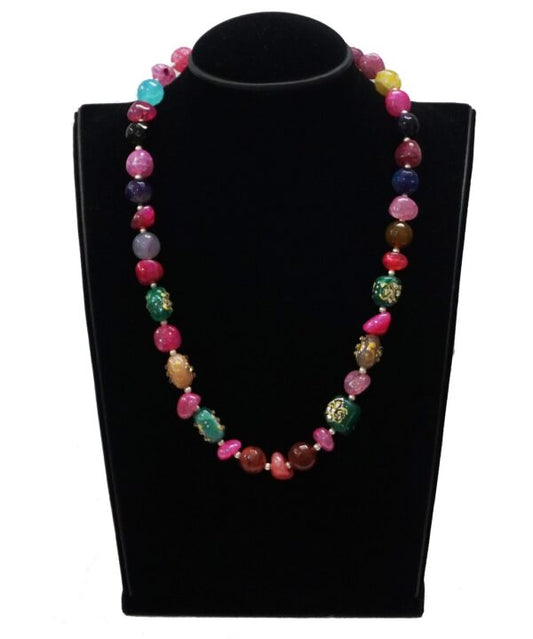 Mix Pink Kundan Beads Necklace