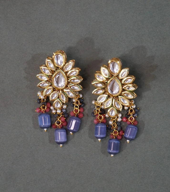 Alankar Kundan Chokar Purple Bridal Set