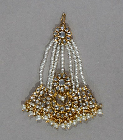 Alankar White Bridal Jhupka Tikka