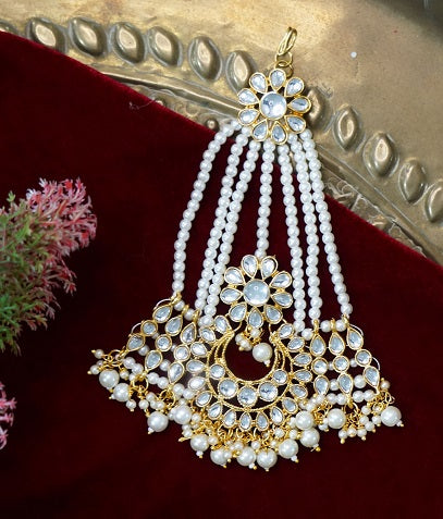 Alankar White Bridal Jhupka Tikka