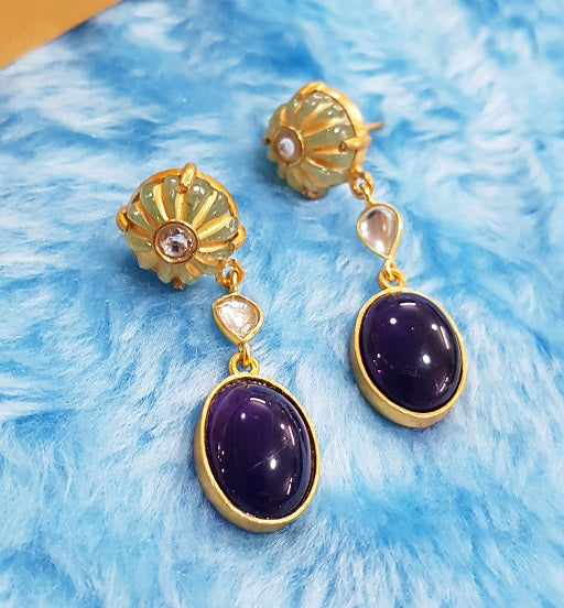 Amethyst Oval Dangler Earring