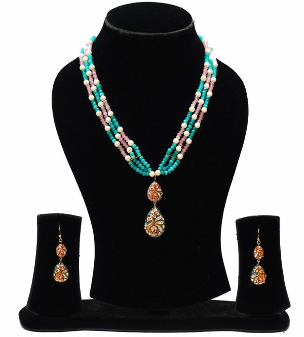 Rose Quartz & Aquamarine Necklace Set