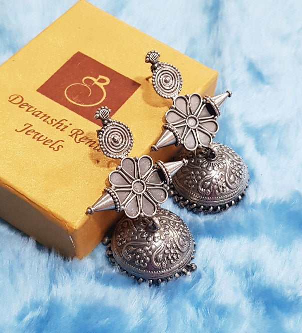 Oxidized Filigree Jhumka