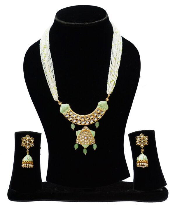 Alankar Mint Green Long Necklace