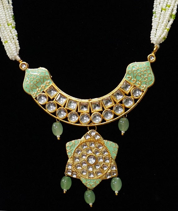 Alankar Mint Green Long Necklace