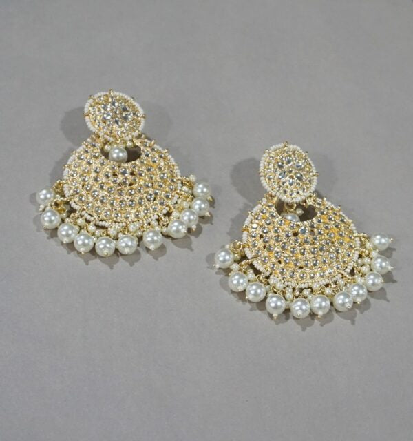 Alankar White Kundan Chandbali