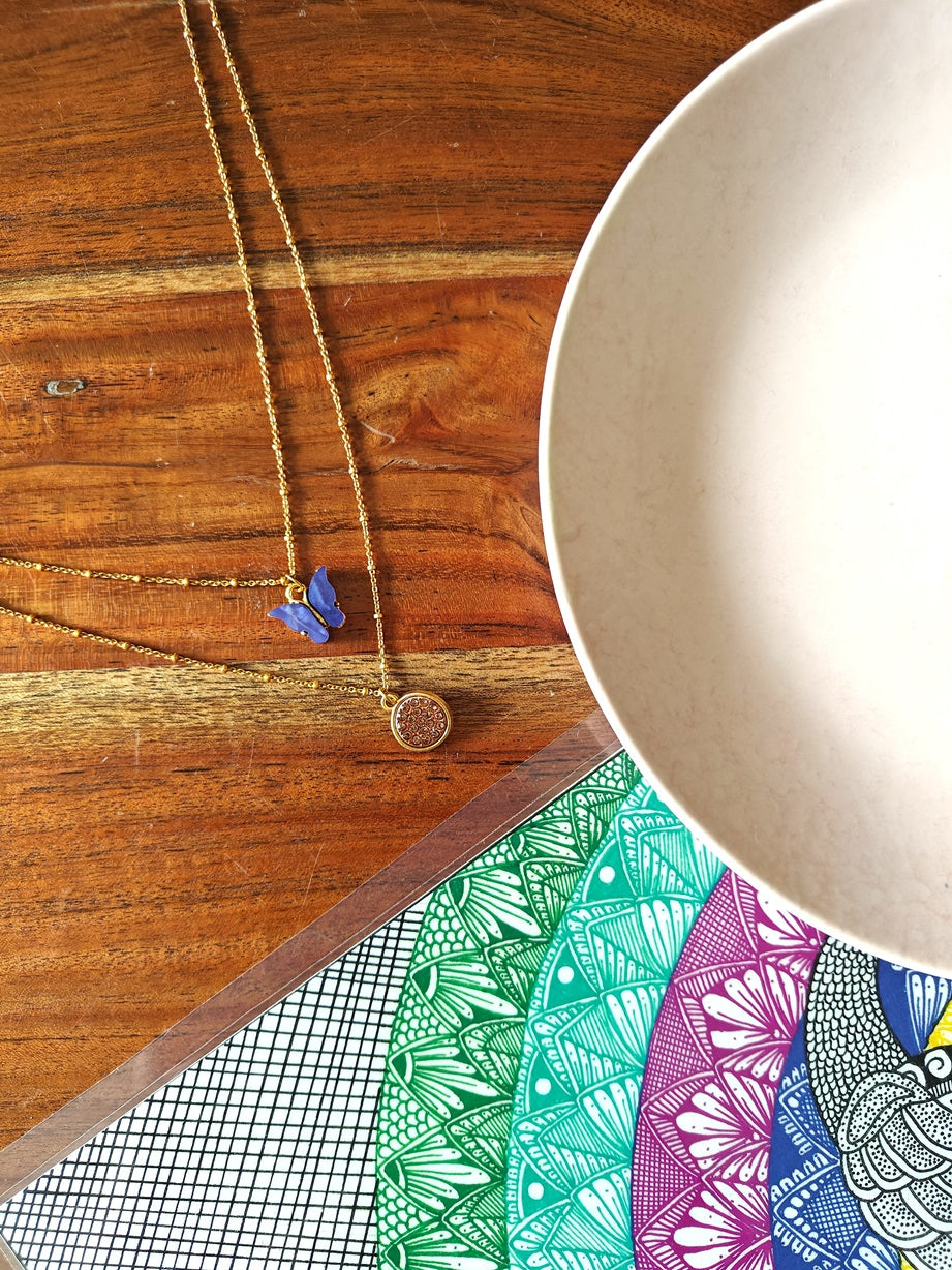 Alankar Chain Blue Butterfly Pendant