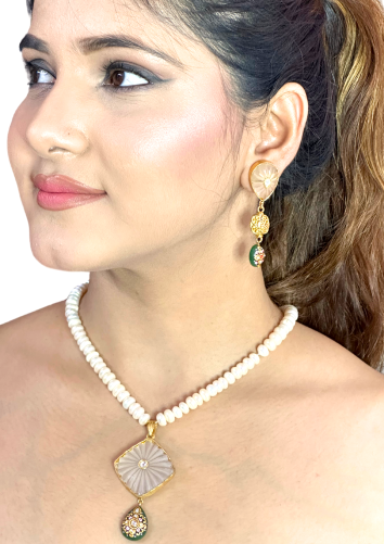 All White Gold Princess Necklace