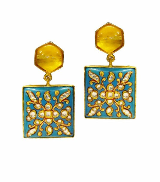 Turquoise Golden Dangler