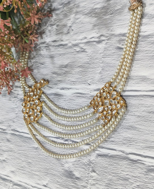 White Pearl Layered Necklace