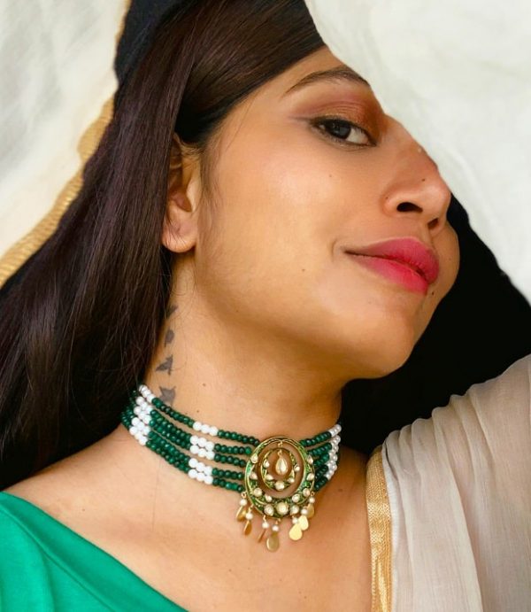 Green Meenakari Chokar