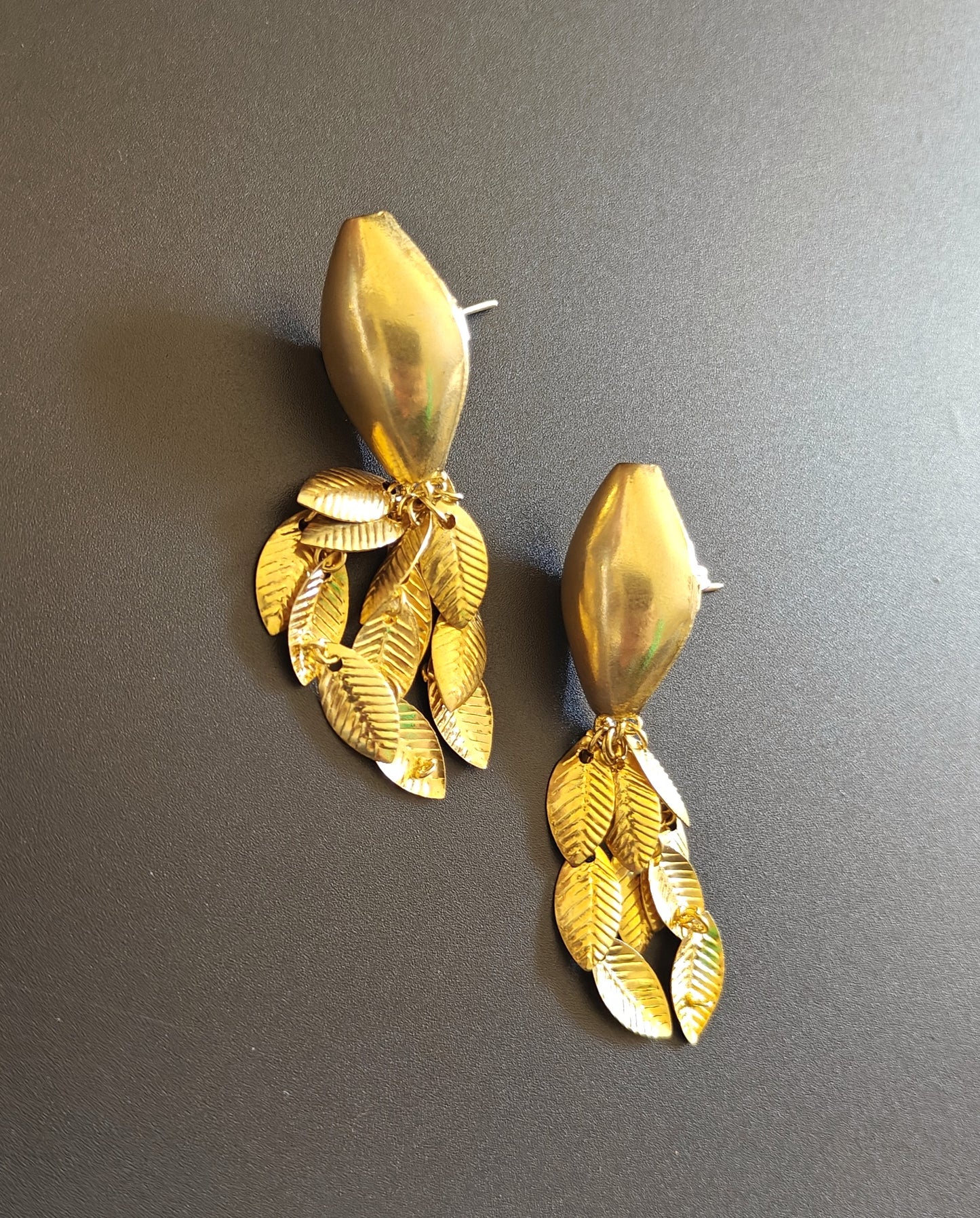 Gold Rush Leaf Drop Earrings