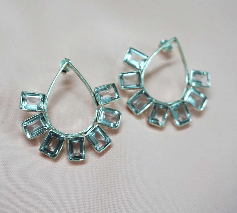 White Pear Drop Earrings
