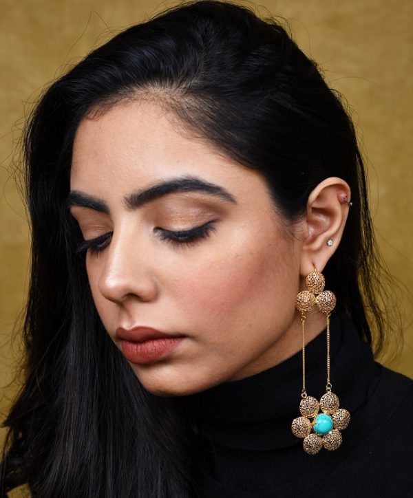 Turquoise Shoulder Dust Danglers