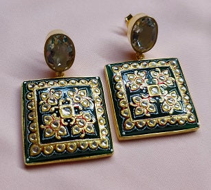 Green Onyx Painted Dangler