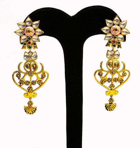 Pink City Temple Flower Earring
