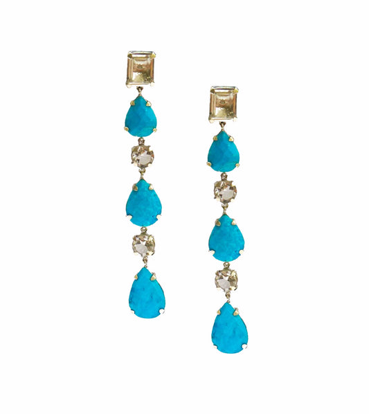 Turquoise Stylo Danglers