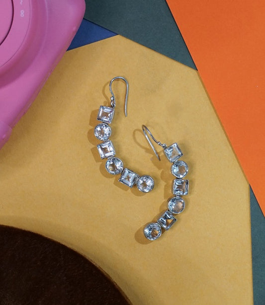 White Curve Earrings
