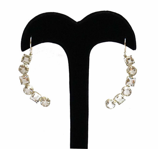 White Curve Earrings