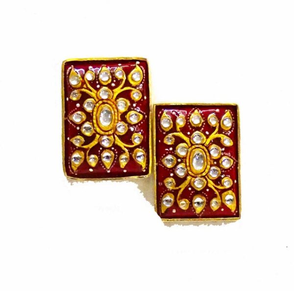 Coral Rectangle Stud