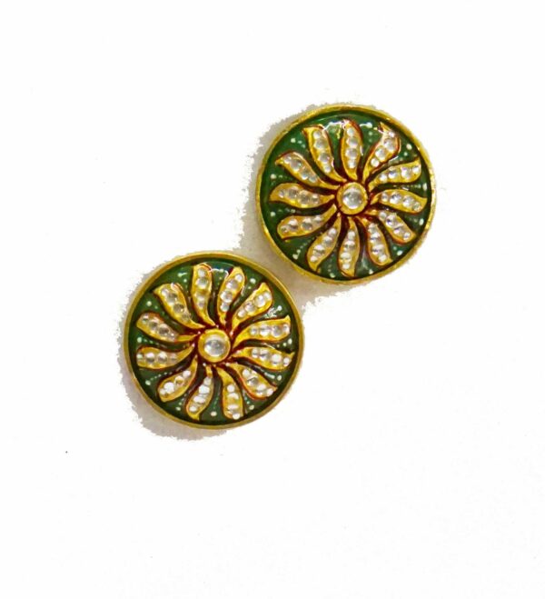 Green Onyx Round Stud