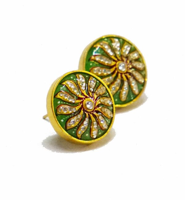 Green Onyx Round Stud