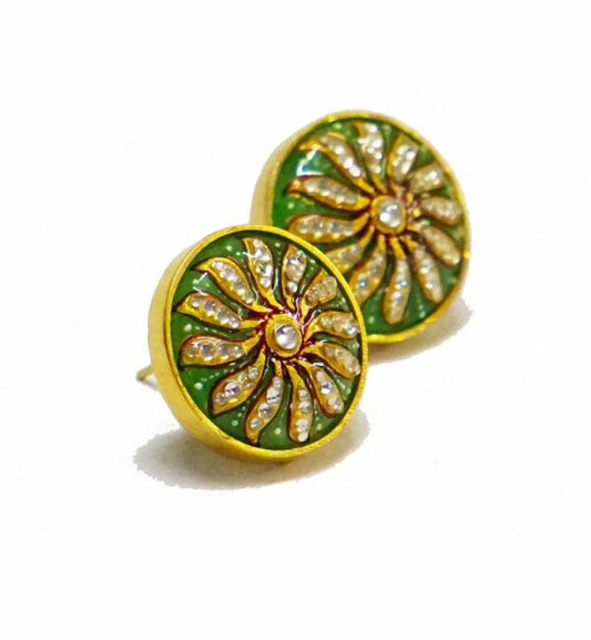 Green Onyx Round Stud