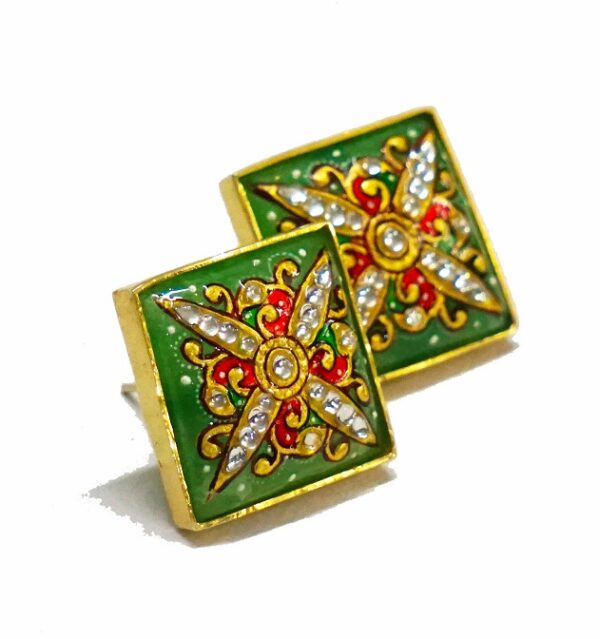 Green Onyx Square Stud