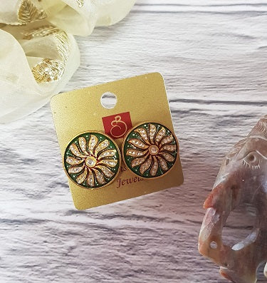 Green Onyx Round Stud