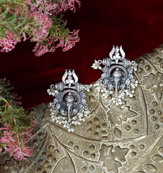 Alankar Oxidized Ganeshji Earring