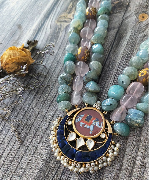 Chitrakari Elephant Necklace
