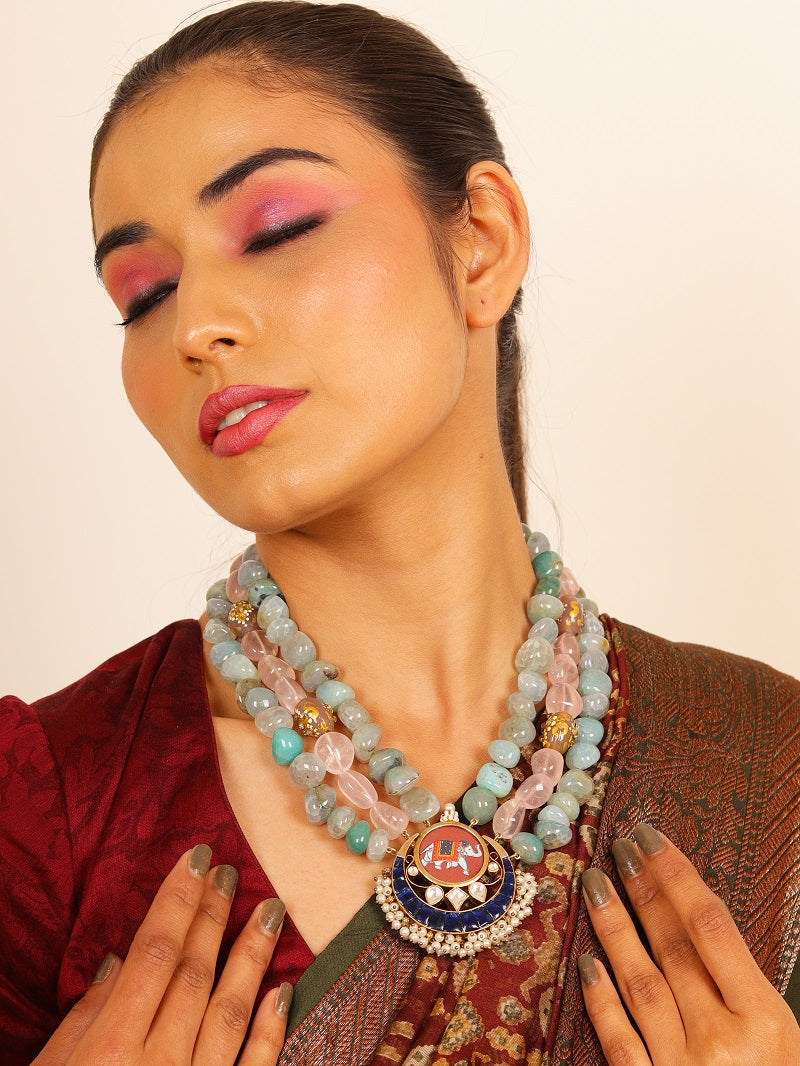 Chitrakari Elephant Necklace