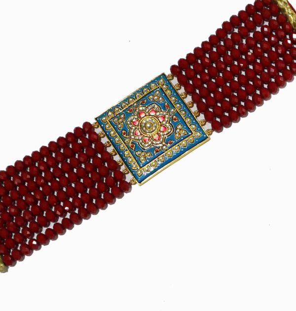 Turquoise Red Square Necklace Set