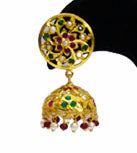 Aari Red White Jhumka