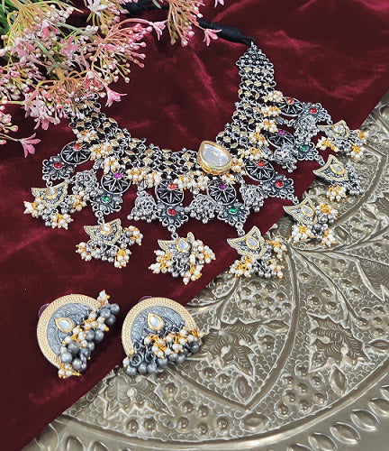 Alankar Tribal Princess White Necklace Set