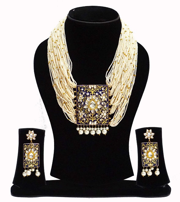 Blue Meenakari Bridal Necklace Set