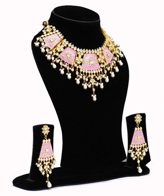 Pink Meenakari Bridal Set