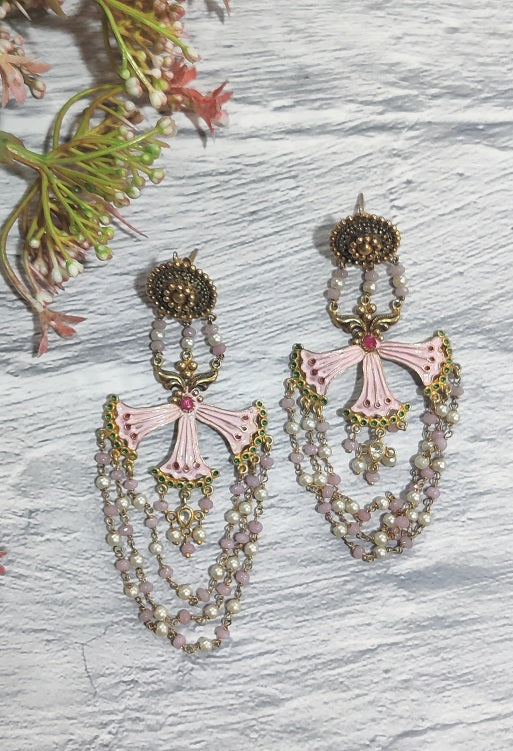 Pink Tassel Earrings