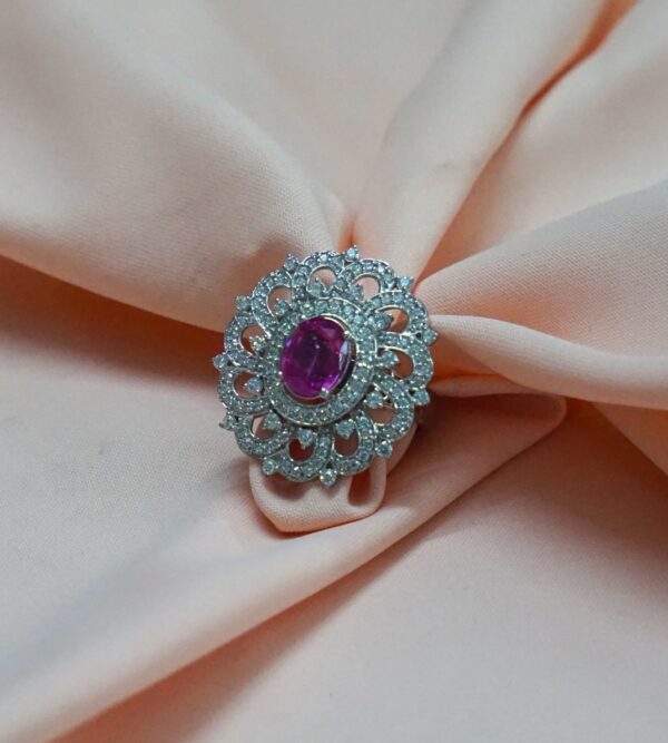 Pink Stone Cocktail Ring