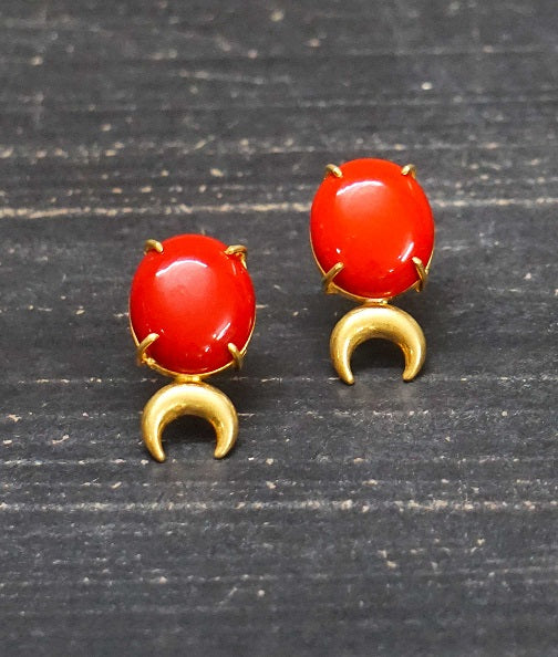 Coral Moon Stud