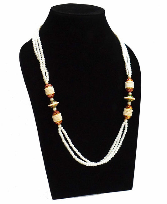 Pearl Red Opera Necklace