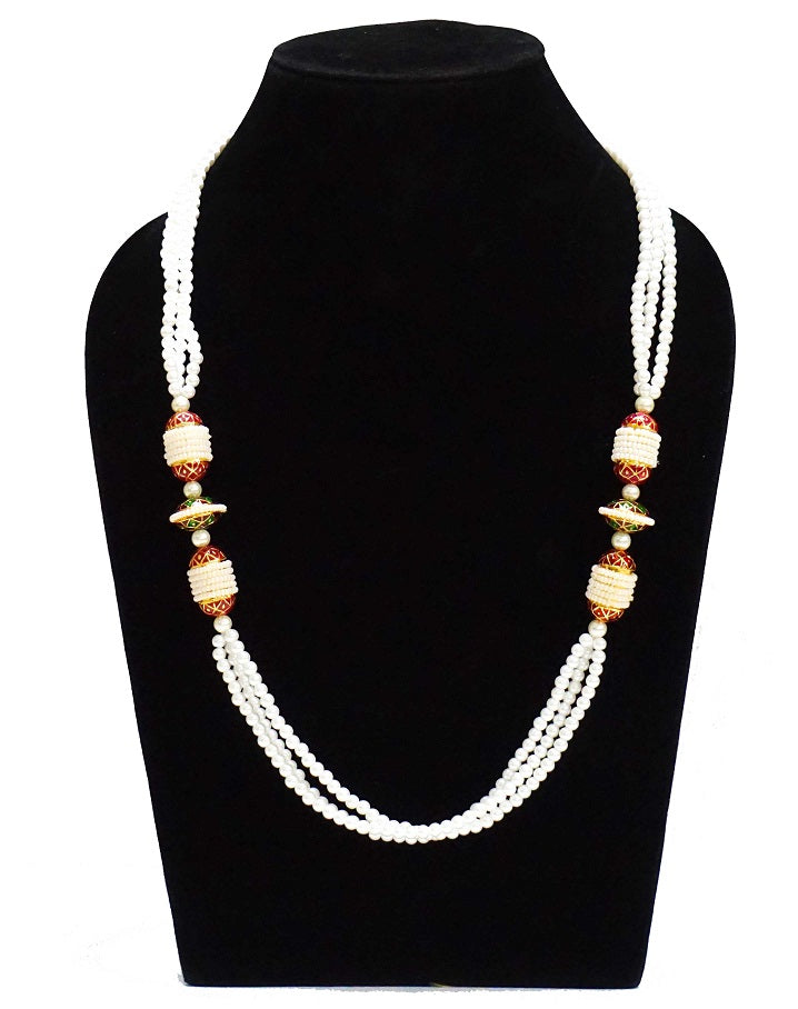 Pearl Red Opera Necklace