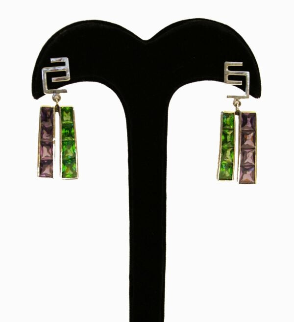 Green & Purple Musical Earrings