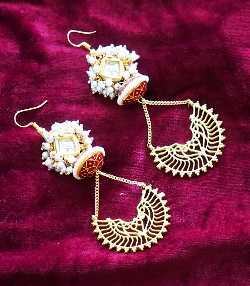 Kundan Meena Bead Dangler