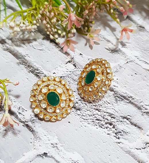 Green Moissanite Bridal Stud