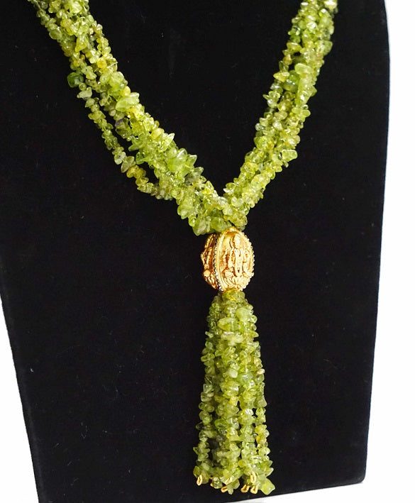 Aventurine Green Opera Necklace